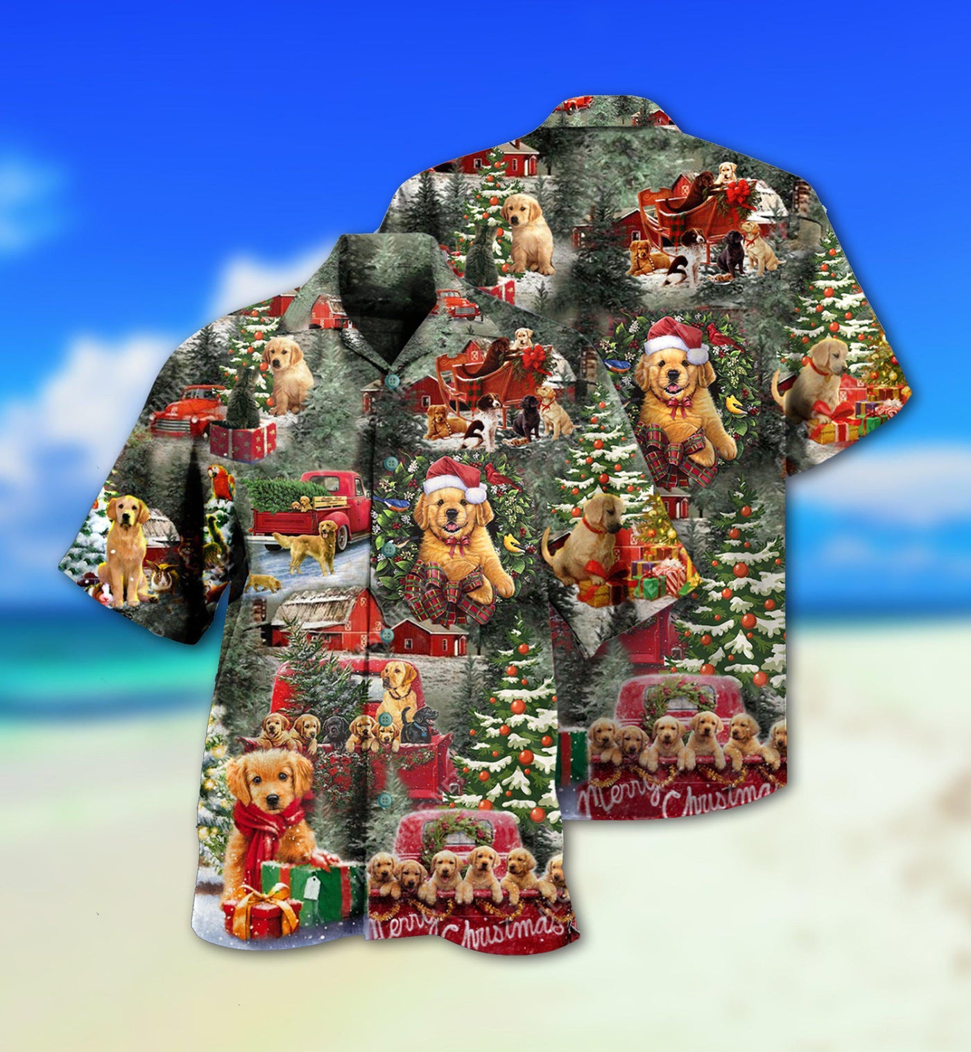 Beagle Dogs Love Christmas Every Time - Hawaiian Shirt - Owls Matrix LTD