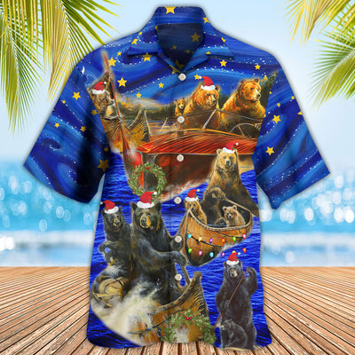 Bear Floats Boats Merry Christmas - Hawaiian Shirt - Owls Matrix LTD