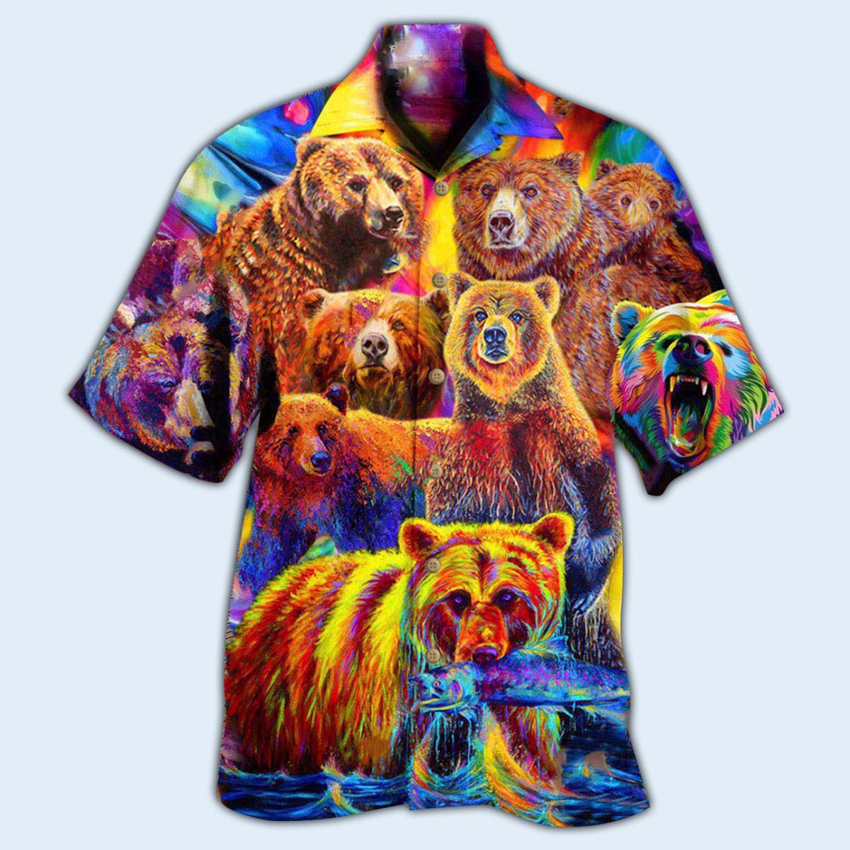 Bear Life Is Better With A Bear Color Life - Hawaiian Shirt - Owls Matrix LTD