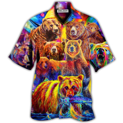 Hawaiian Shirt / Adults / S Bear Life Is Better With A Bear Color Life - Hawaiian Shirt - Owls Matrix LTD