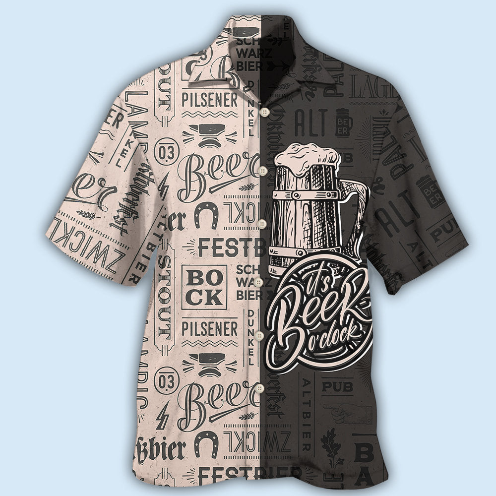 Beer It's Beer O'clock Classic Style - Hawaiian shirt - Owls Matrix LTD