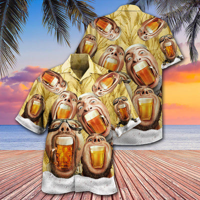 Beer Wish You Were Beer - Hawaiian Shirt - Owls Matrix LTD