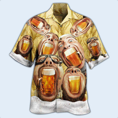 Beer Wish You Were Beer - Hawaiian Shirt - Owls Matrix LTD