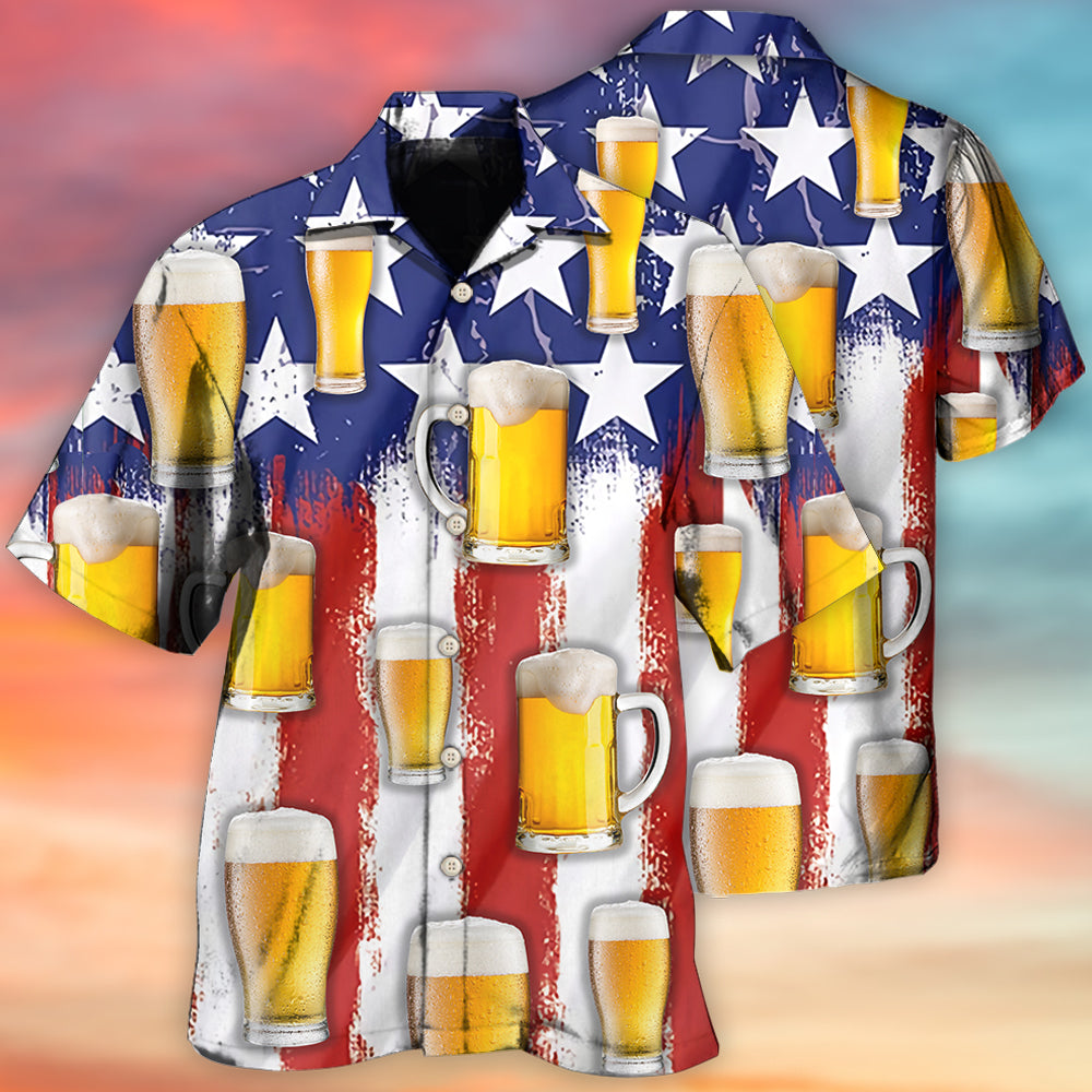 Beer Independence Day Happy - Hawaiian Shirt - Owls Matrix LTD