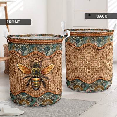 Bee Rattan Mandala Classic - Laundry Basket - Owls Matrix LTD