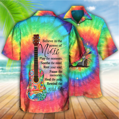 Hippie Believe In The Power Of Music Hippie Gnome - Hawaiian Shirt - Owls Matrix LTD