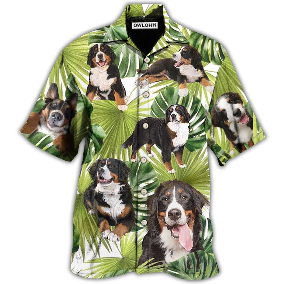 Hawaiian Shirt / Adults / S Bernese Mountain Dog Tropical Leaf Lover - Hawaiian Shirt - Owls Matrix LTD