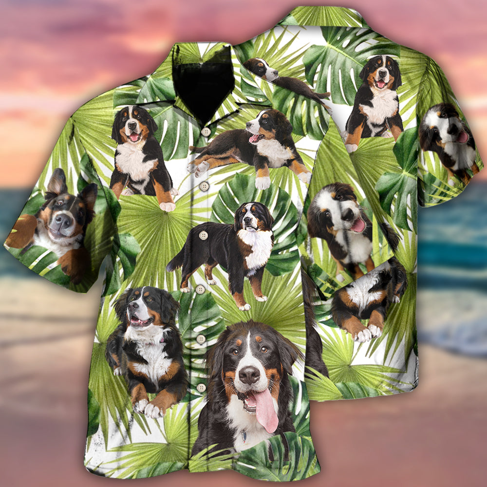 Bernese Mountain Dog Tropical Leaf Lover - Hawaiian Shirt - Owls Matrix LTD