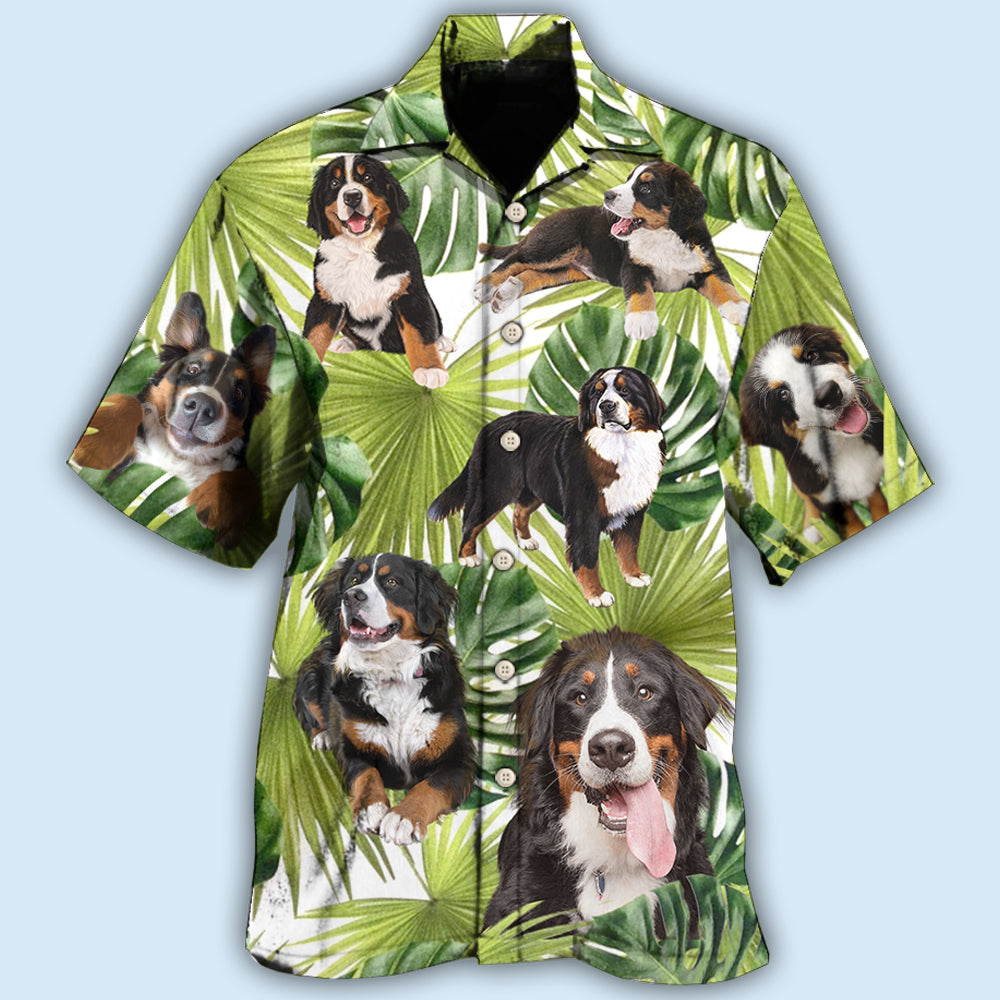 Bernese Mountain Dog Tropical Leaf Lover - Hawaiian Shirt - Owls Matrix LTD