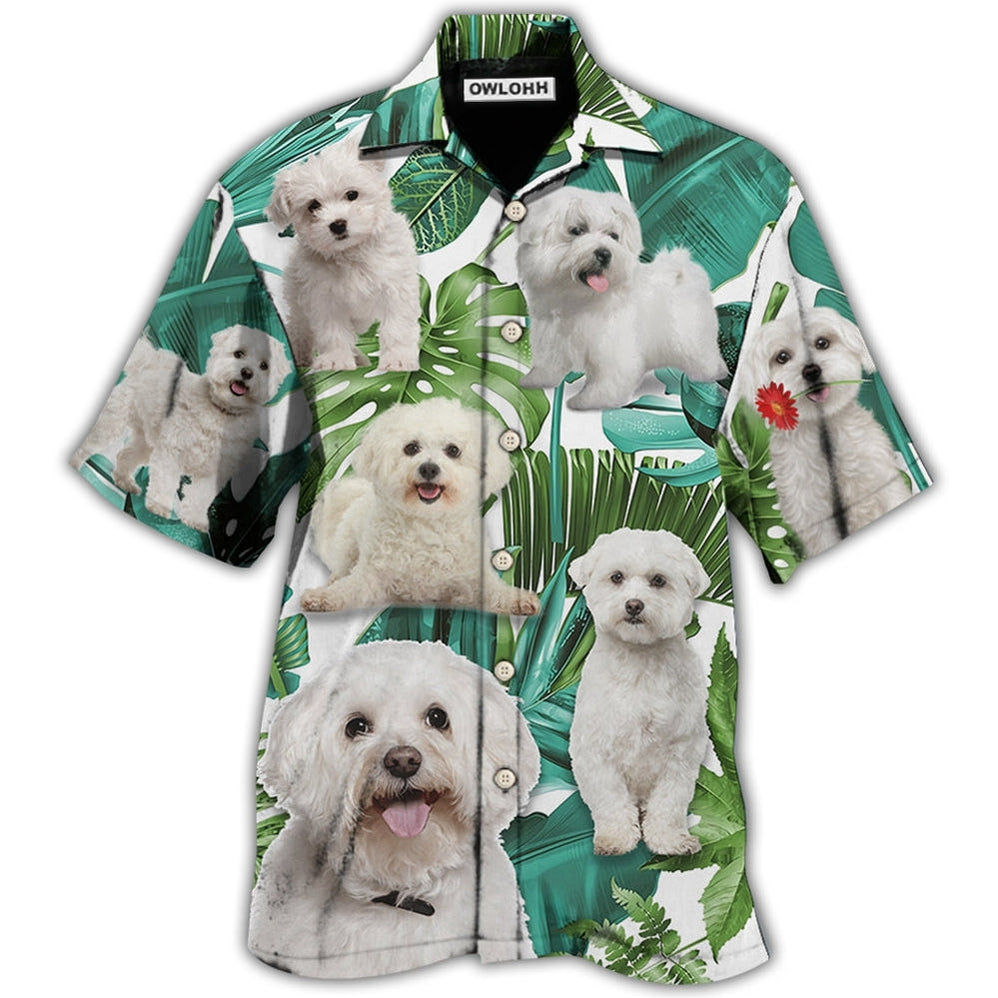 Hawaiian Shirt / Adults / S Bichon Frise Dog Tropical Leaf Style - Hawaiian Shirt - Owls Matrix LTD