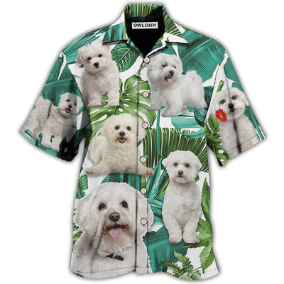 Hawaiian Shirt / Adults / S Bichon Frise Dog Tropical Leaf Style - Hawaiian Shirt - Owls Matrix LTD