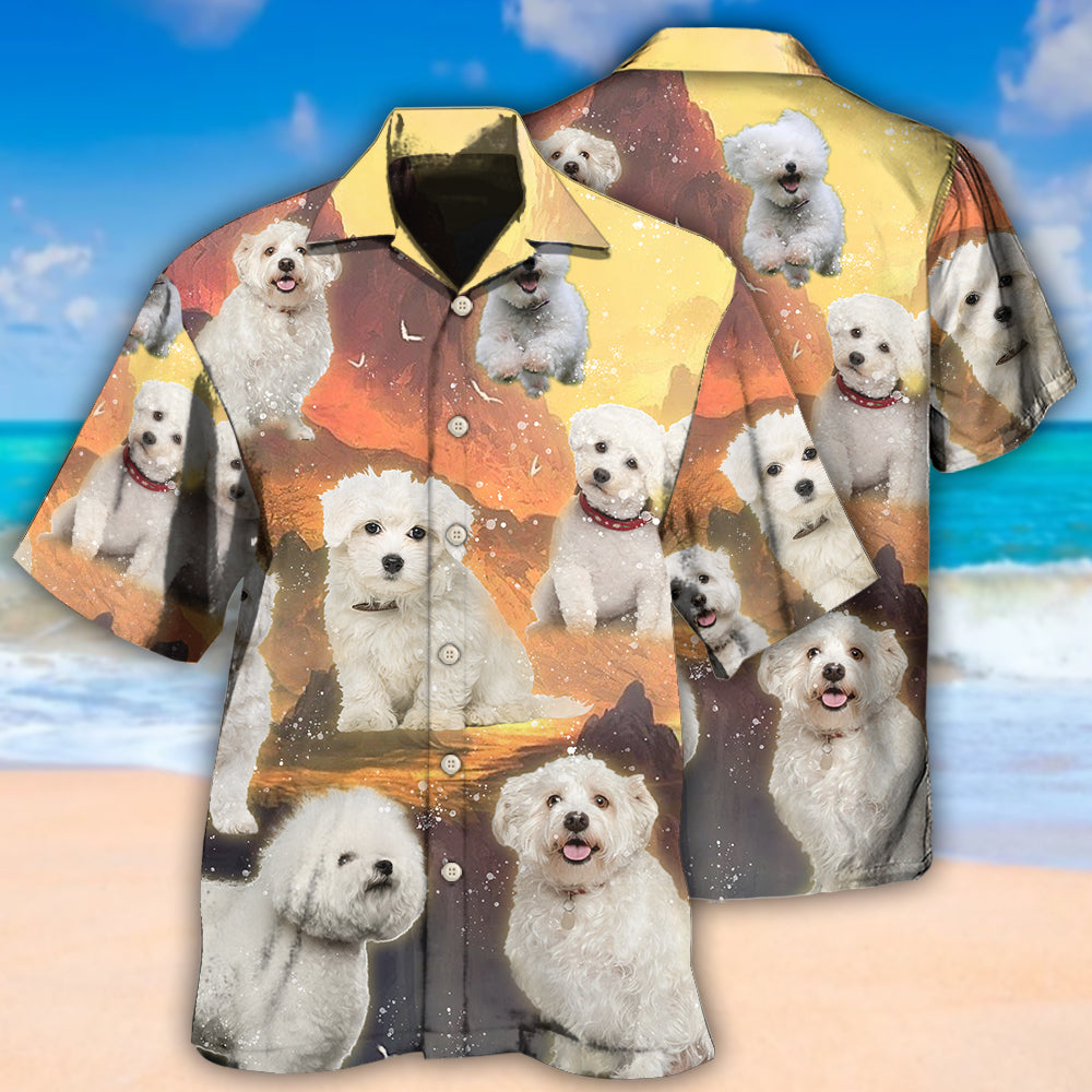 Bichon Frise Dog Lovely Sunset - Hawaiian Shirt - Owls Matrix LTD
