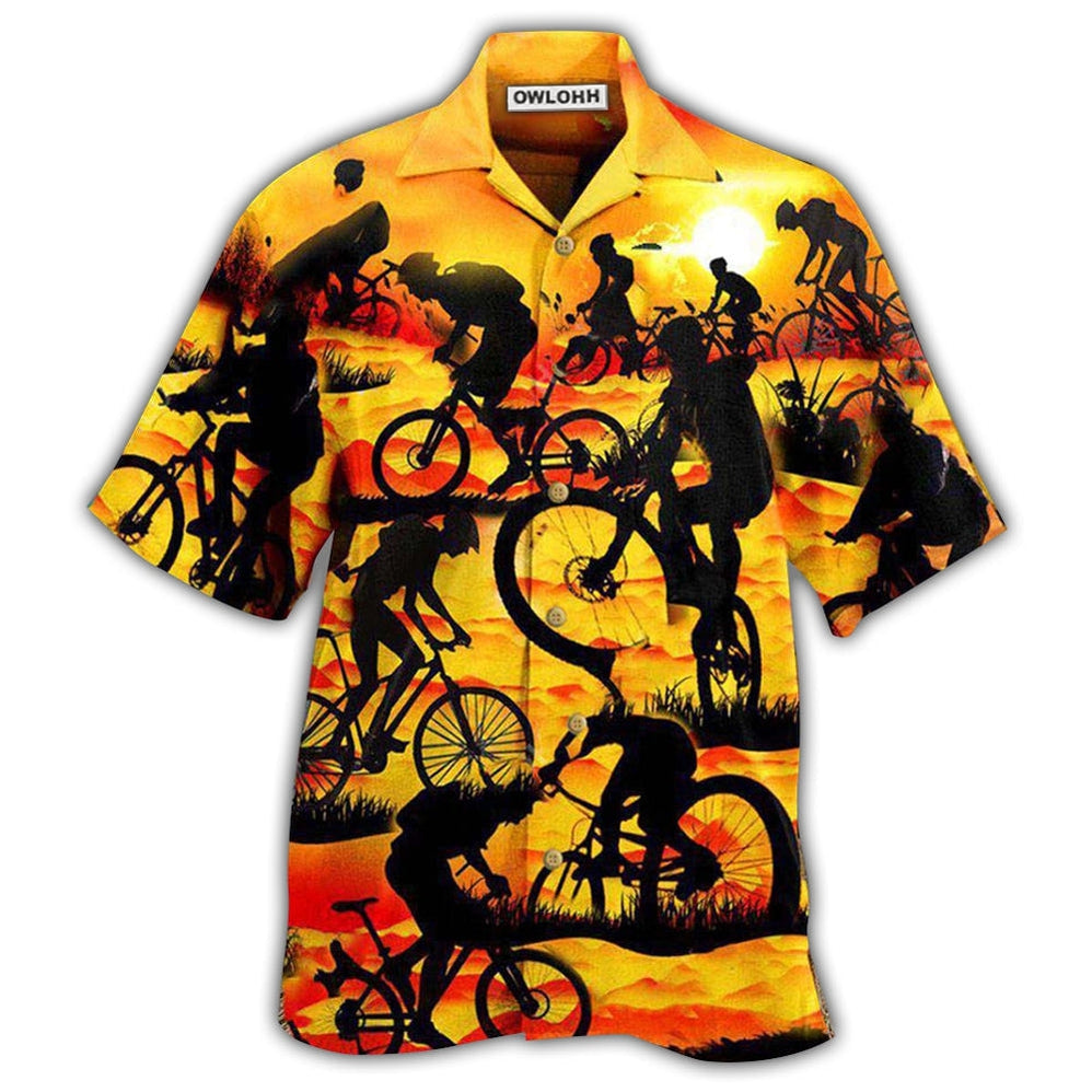 Hawaiian Shirt / Adults / S Bicycle It's Not A Race It's A Journey On The Sunset - Hawaiian Shirt - Owls Matrix LTD