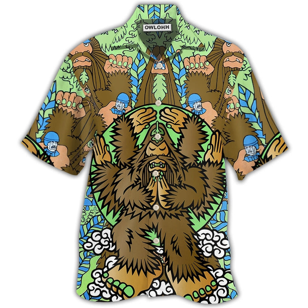 Hawaiian Shirt / Adults / S Bigfoot Funny Art Style - Hawaiian Shirt - Owls Matrix LTD