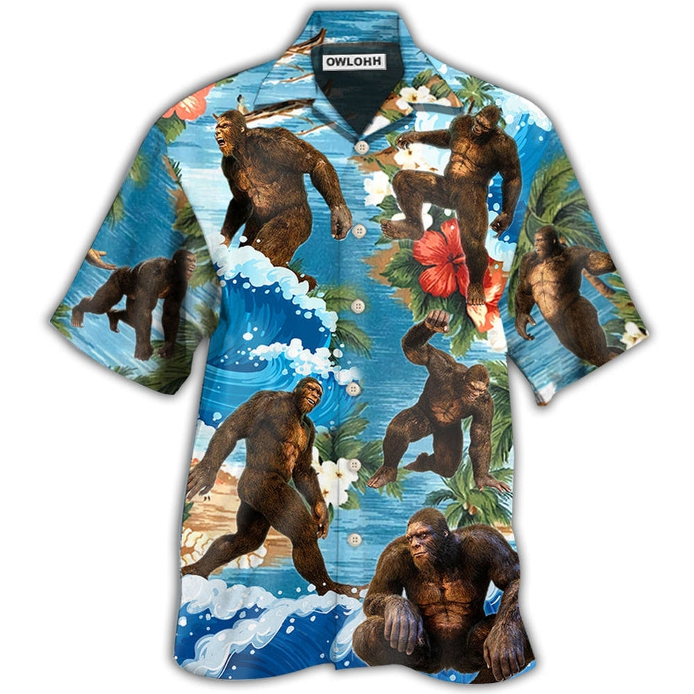 Hawaiian Shirt / Adults / S Bigfoot Tropical Style - Hawaiian Shirt - Owls Matrix LTD