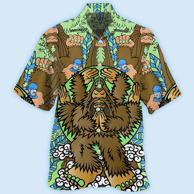 Bigfoot Funny Art Style - Hawaiian Shirt - Owls Matrix LTD