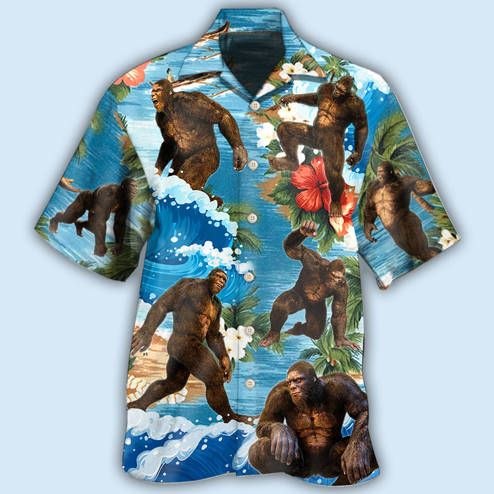 Bigfoot Tropical Style - Hawaiian Shirt - Owls Matrix LTD