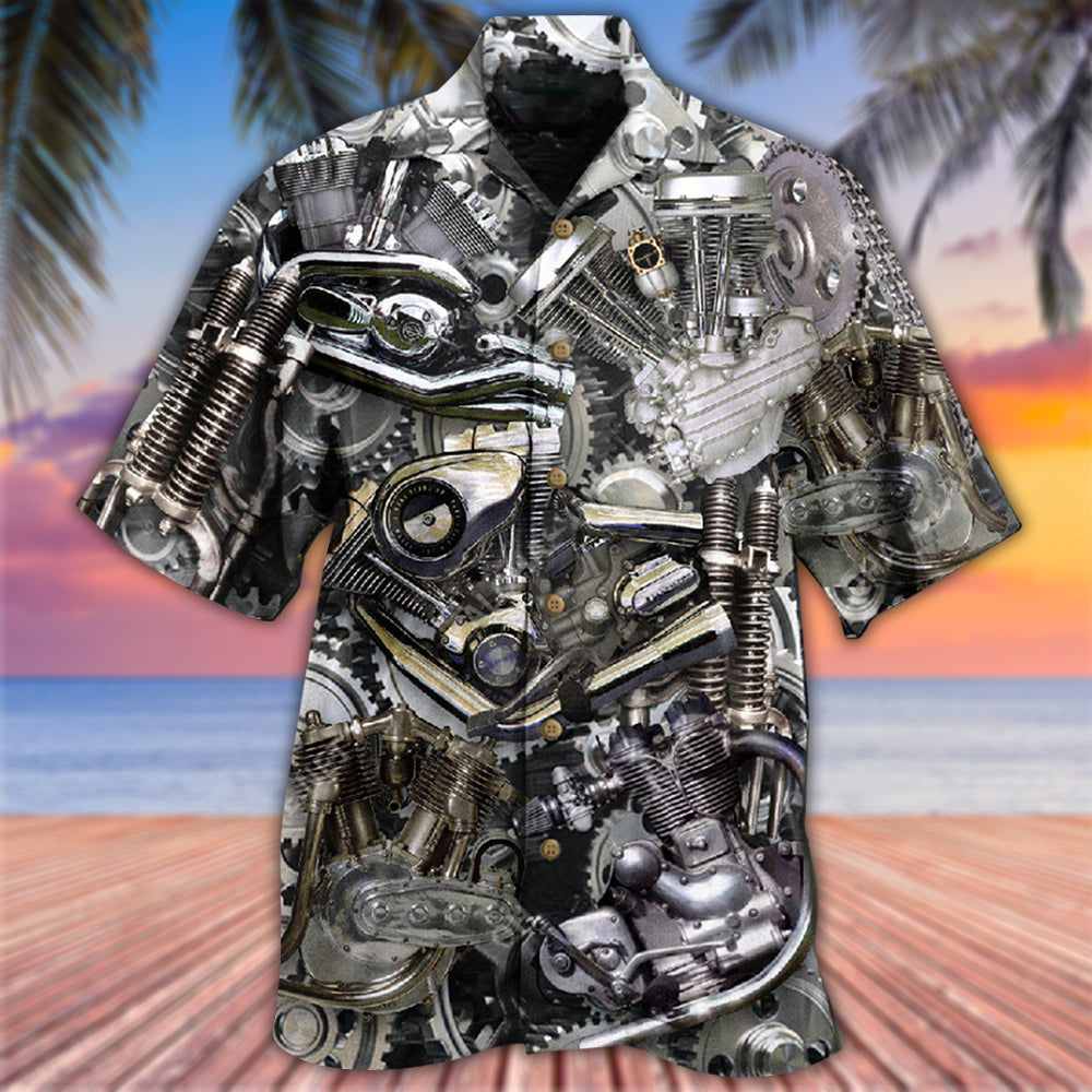 Motorcycle Don't Go Gray We Turn Chrome - Hawaiian Shirt - Owls Matrix LTD