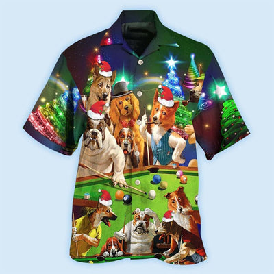 Billiard Vintage Dogs Merry Christmas - Hawaiian Shirt - Owls Matrix LTD