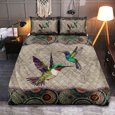 Hummingbird Couple Sleeping So Beautiful - Quilt Set - Owls Matrix LTD