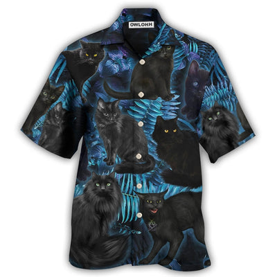 Hawaiian Shirt / Adults / S Black Cat Midnight In Jungle - Hawaiian Shirt - Owls Matrix LTD