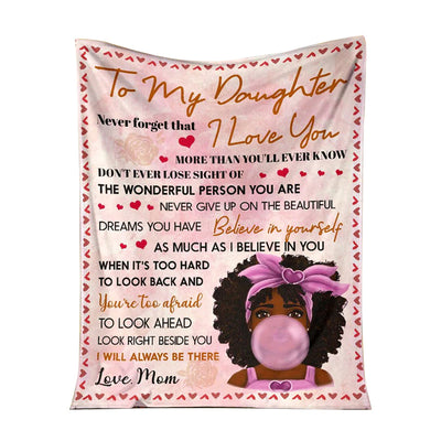 50" x 60" Black Girl To My Daughter African America - Flannel Blanket - Owls Matrix LTD