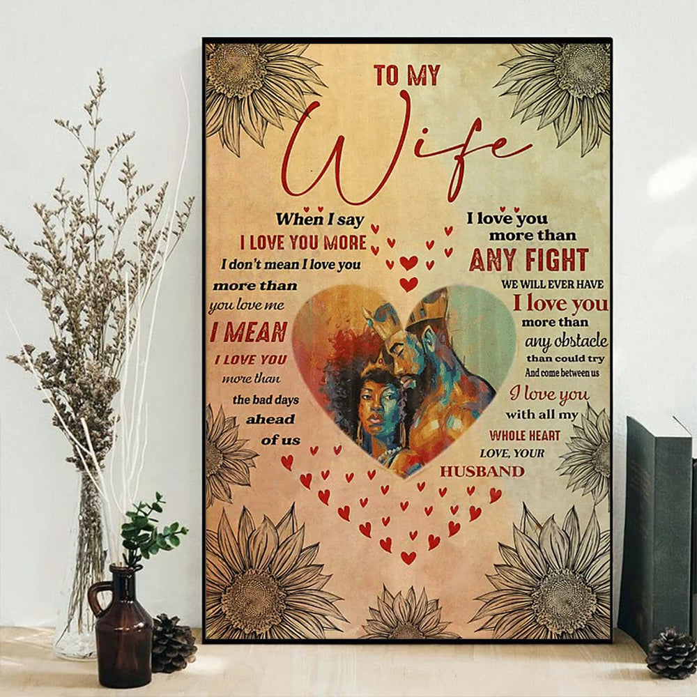 Black Woman Afro Couple Black Girl To My Wife With Classic Style - Vertical Poster - Owls Matrix LTD