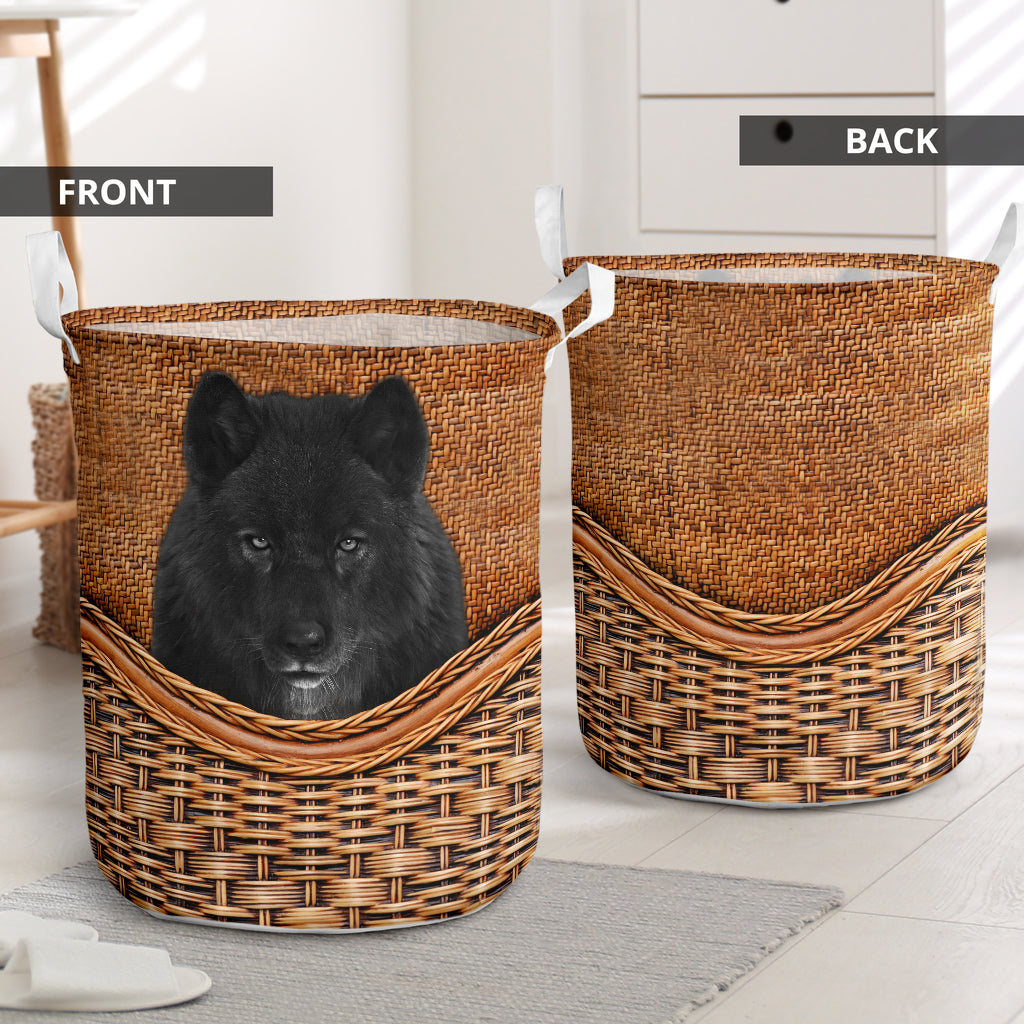 Black Wolf Rattan Teaxture - Laundry Basket - Owls Matrix LTD