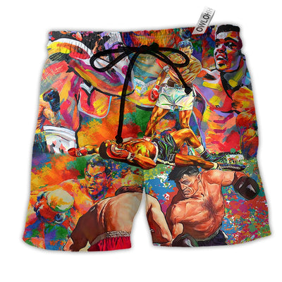 Beach Short / Adults / S Boxing Is My Therapy Mix Color - Beach Short - Owls Matrix LTD