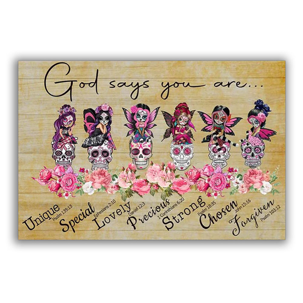 12x18 Inch Breast Cancer God Says You Are - Horizontal Poster - Owls Matrix LTD
