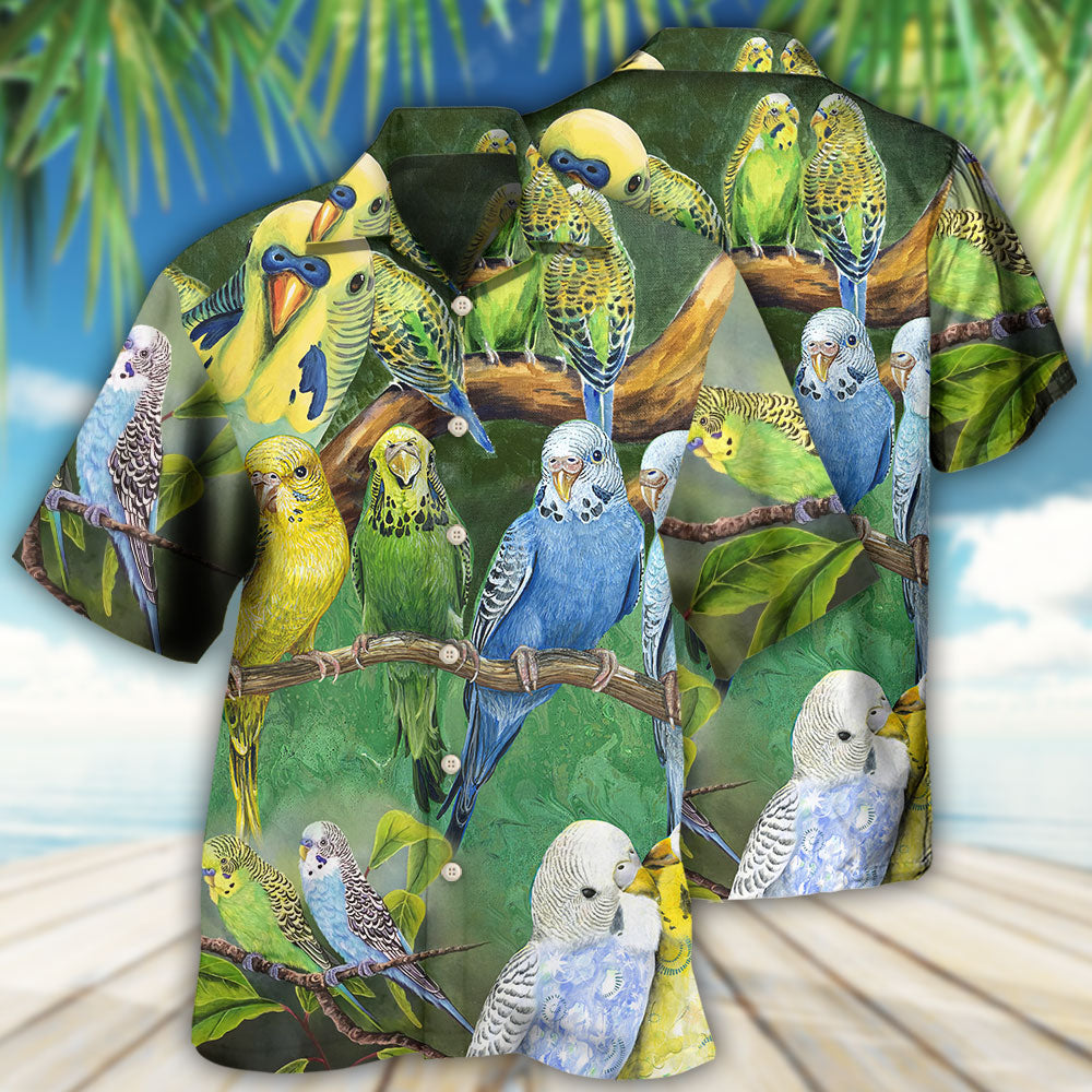 Parrot Lovely Budgie - Hawaiian Shirt - Owls Matrix LTD
