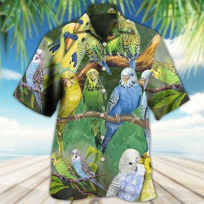 Parrot Lovely Budgie - Hawaiian Shirt - Owls Matrix LTD