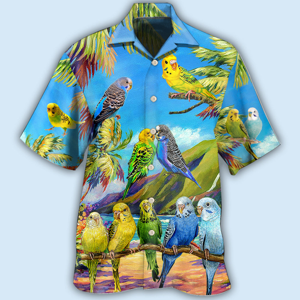 Parrot Budgie Parrot Beautiful Landscape - Hawaiian Shirt - Owls Matrix LTD