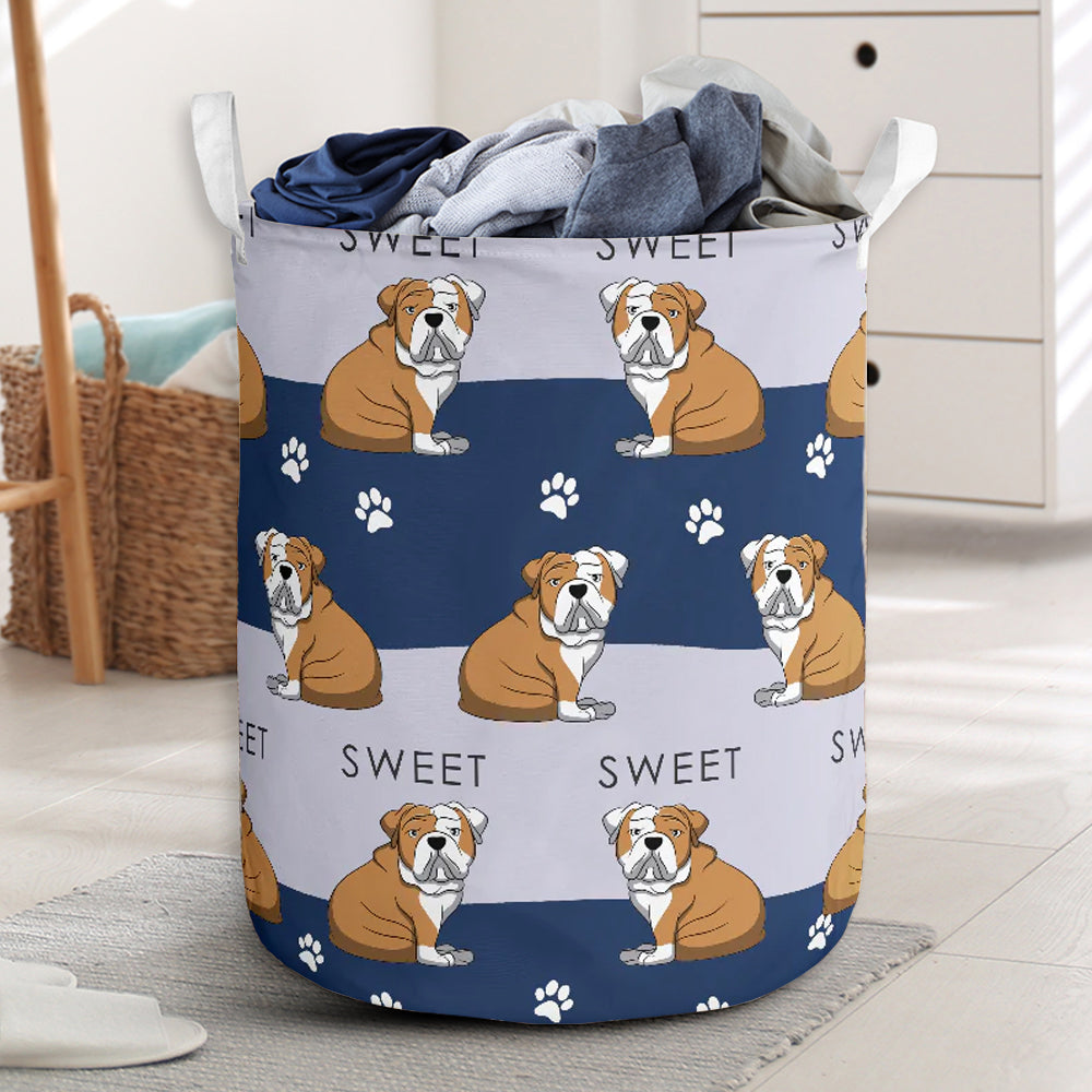 Bulldog Sweet Cute Style - Laundry Basket - Owls Matrix LTD