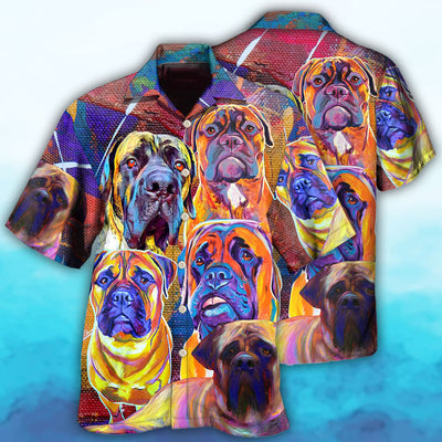 Bullmastiff Cool Painting Dog Lover - Hawaiian Shirt - Owls Matrix LTD