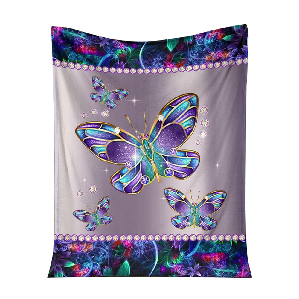 50" x 60" Butterfly Metal Pattern Print Butterfly - Flannel Blanket - Owls Matrix LTD