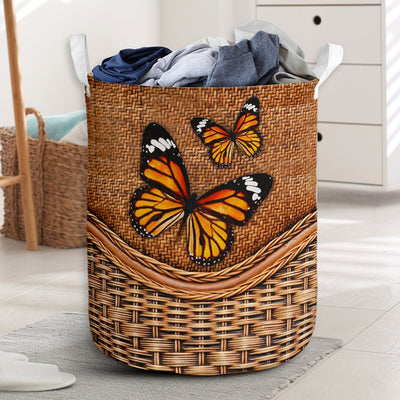 Butterfly Rattan Teaxture Lovely Style - Laundry Basket - Owls Matrix LTD