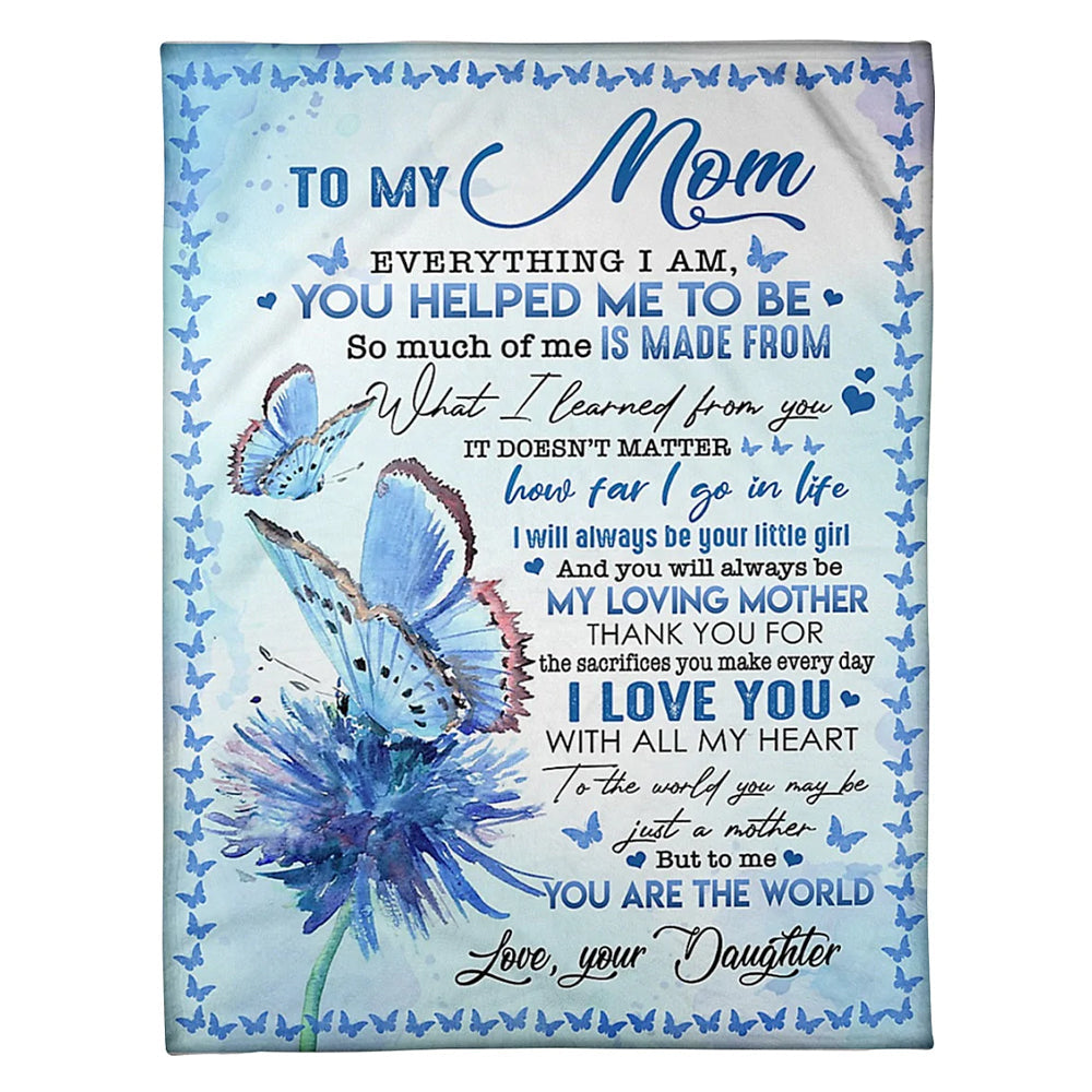 50" x 60" Butterfly You Will Always Be My Loving Mother I Love You - Flannel Blanket - Owls Matrix LTD