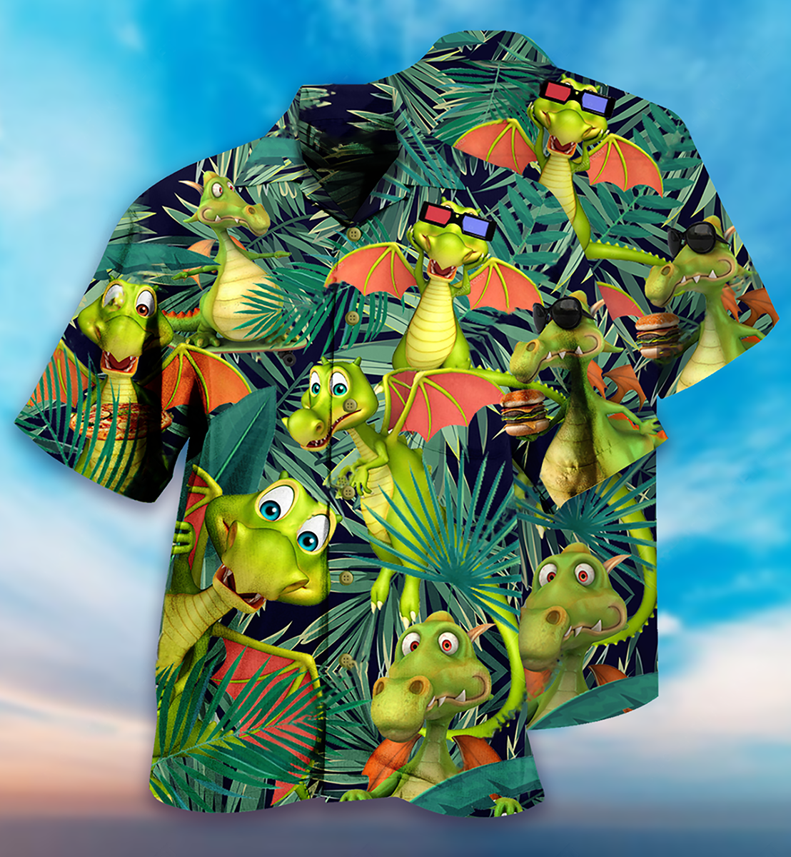 Dragon Love Summer So Funny - Hawaiian Shirt - Owls Matrix LTD