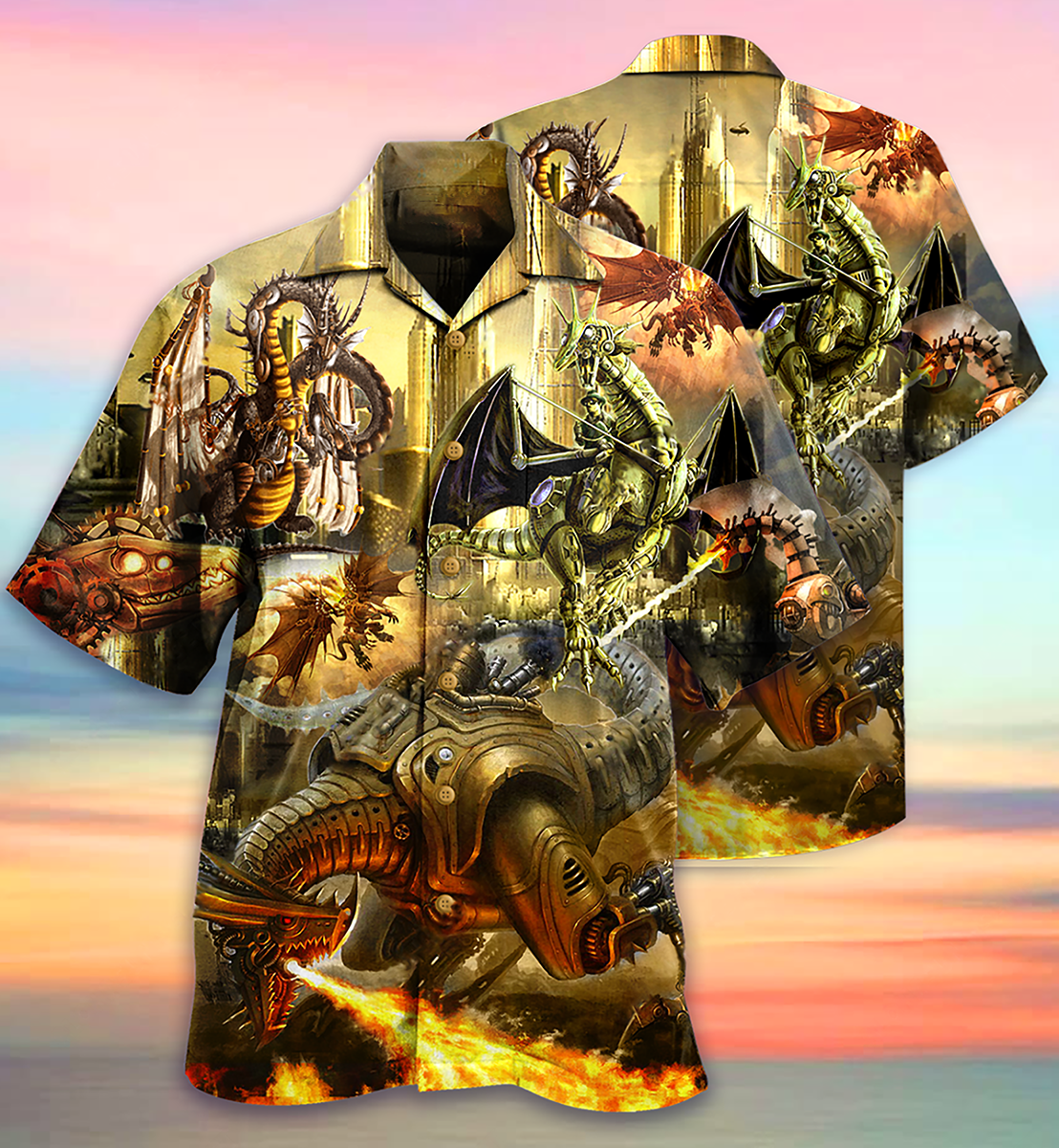 Dragon Metal Love Life Amazing - Hawaiian Shirt - Owls Matrix LTD