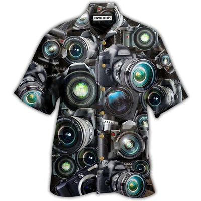 Hawaiian Shirt / Adults / S Camera Look Through Cameras - Hawaiian Shirt - Owls Matrix LTD