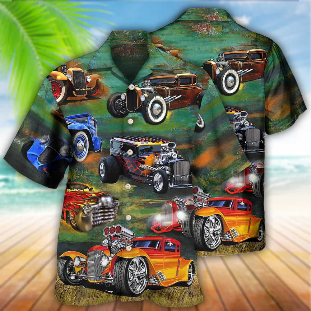 Car Luxury Retro Vintage Style - Hawaiian Shirt - Owls Matrix LTD