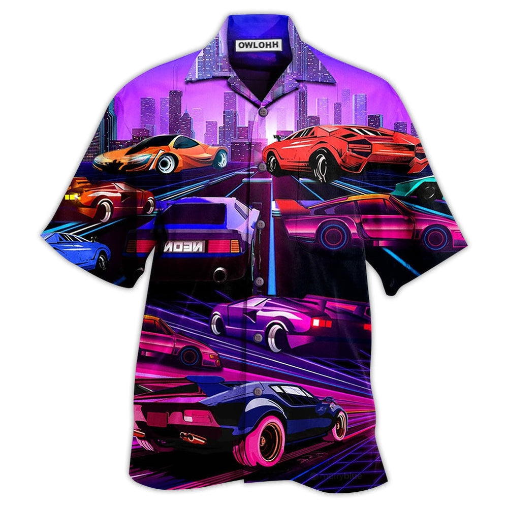 Hawaiian Shirt / Adults / S Car Modern Purple - Hawaiian Shirt - Owls Matrix LTD