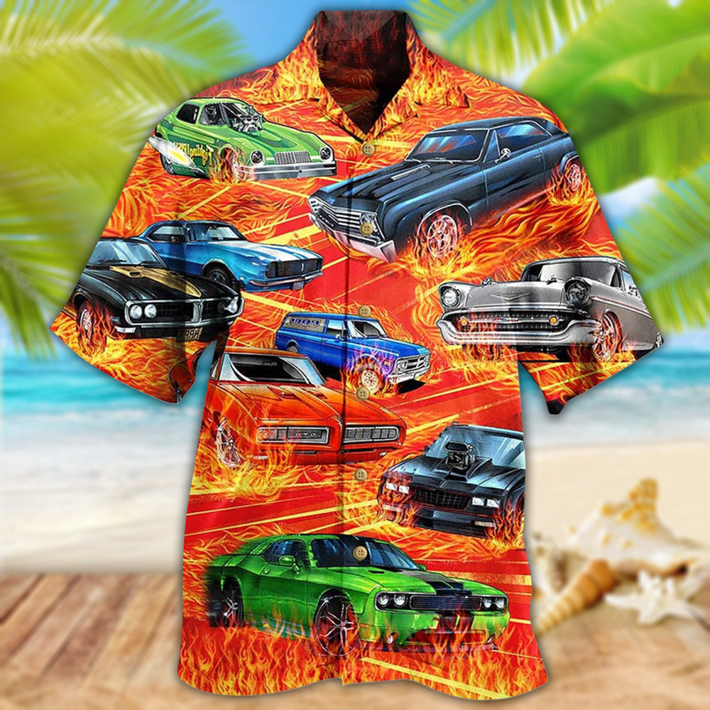 Car On Fire Cool - Hawaiian Shirt - Owls Matrix LTD