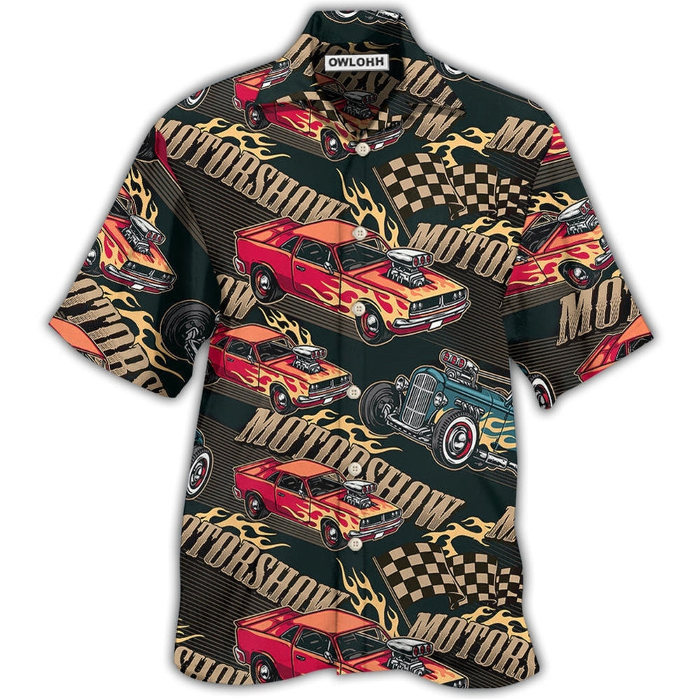 Hawaiian Shirt / Adults / S Car Racing Motorshow Fire - Hawaiian Shirt - Owls Matrix LTD