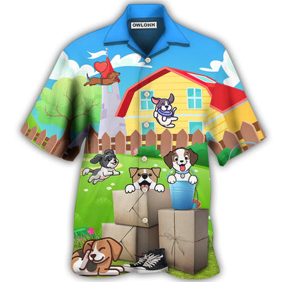 Hawaiian Shirt / Adults / S Cartoon Funny Dog - Hawaiian Shirt - Owls Matrix LTD