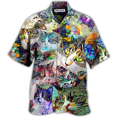 Hawaiian Shirt / Adults / S Cat Amazing Stained Glass - Hawaiian Shirt - Owls Matrix LTD