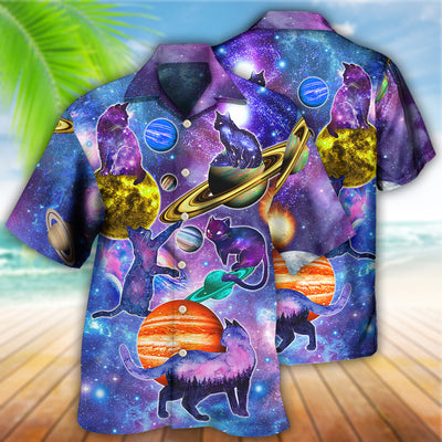 Cat Love Galaxy Colorfull - Hawaiian Shirt - Owls Matrix LTD