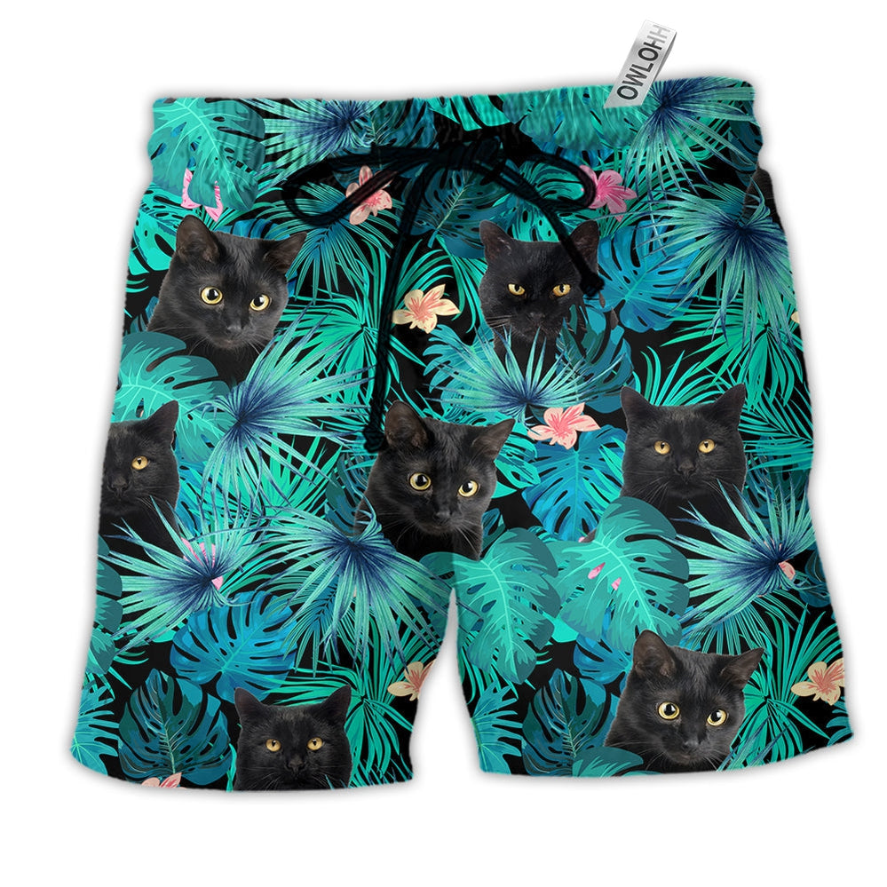 Beach Short / Adults / S Cat Lover Black Cat - Beach Short - Owls Matrix LTD