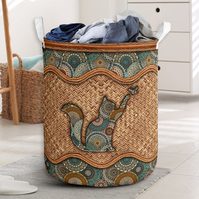 Cat Rattan Mandala Special Style - Laundry Basket - Owls Matrix LTD
